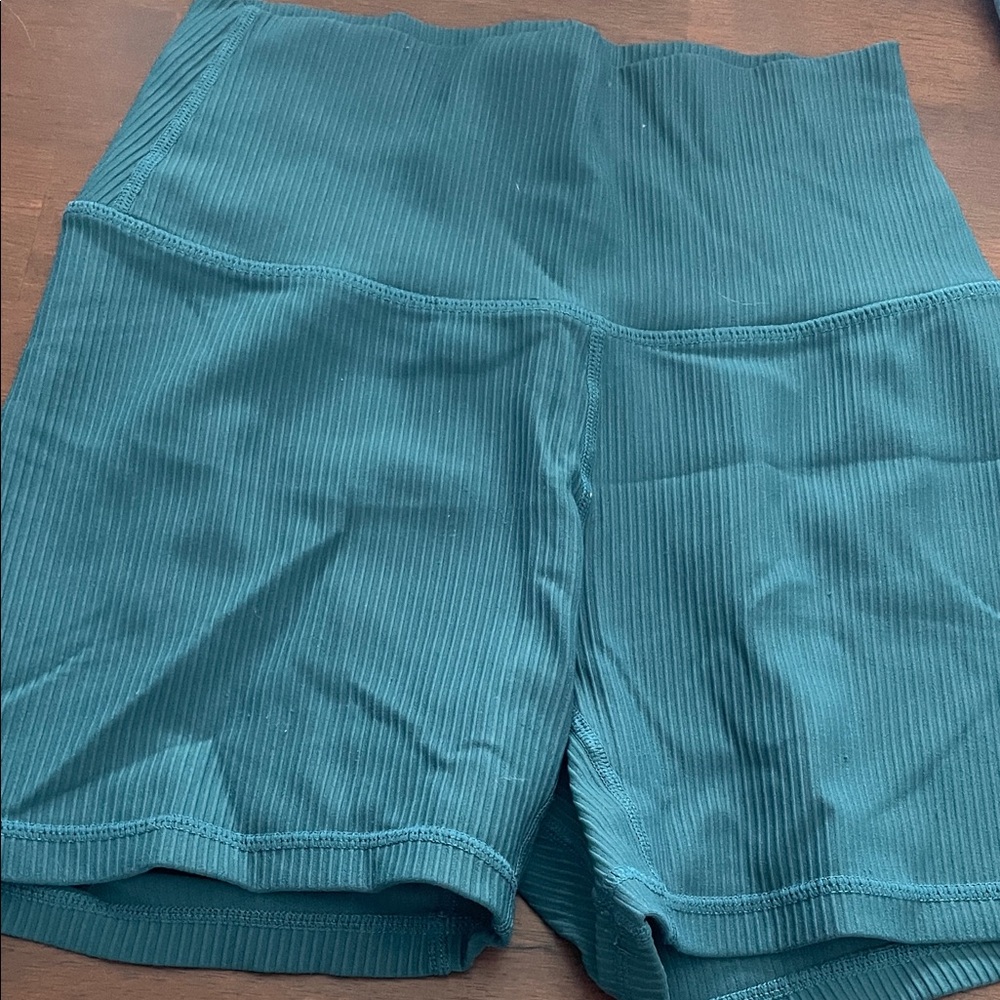 Born Primitive High Waist Teal Ribbed Shorts